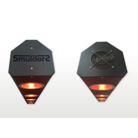 Close up front and back image of horse solarium heat lamps