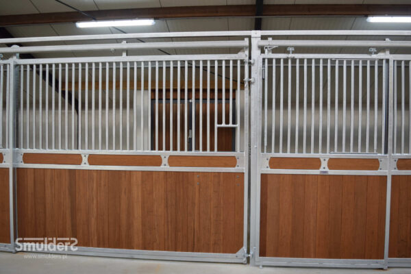 Timber and steel sliding stable panel gates