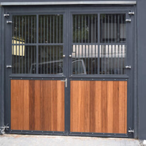 Steel and timber hinged barn doors
