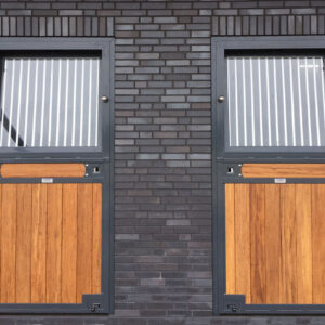 external timber and glass single barn doors