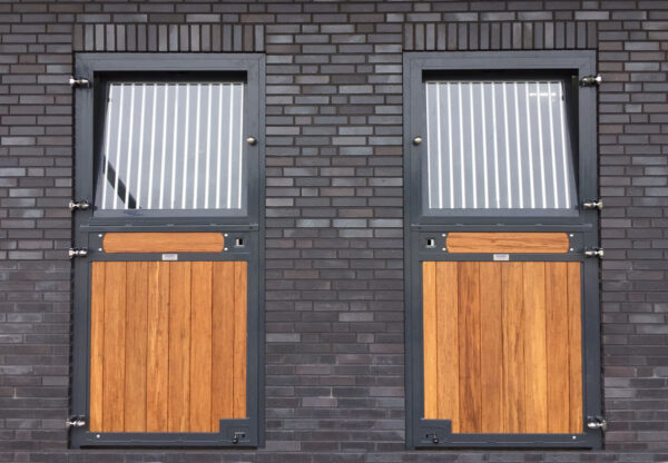 external timber and glass single barn doors
